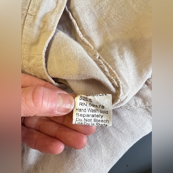 LUNGO L’ARNO Beige Linen long sleeve top size S. - Picture 11 of 13